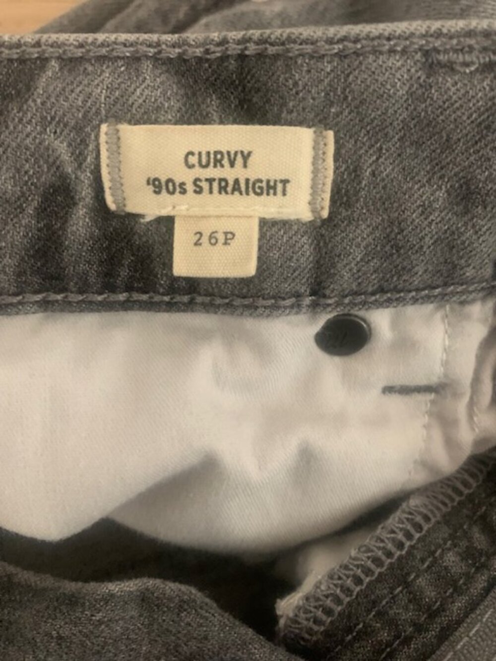 Madewell Curvy 90s Straight Jeans Gray High‎ Rise Cropped 26P Petite - Picture 7 of 9